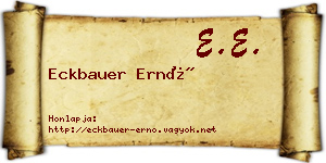Eckbauer Ernő névjegykártya